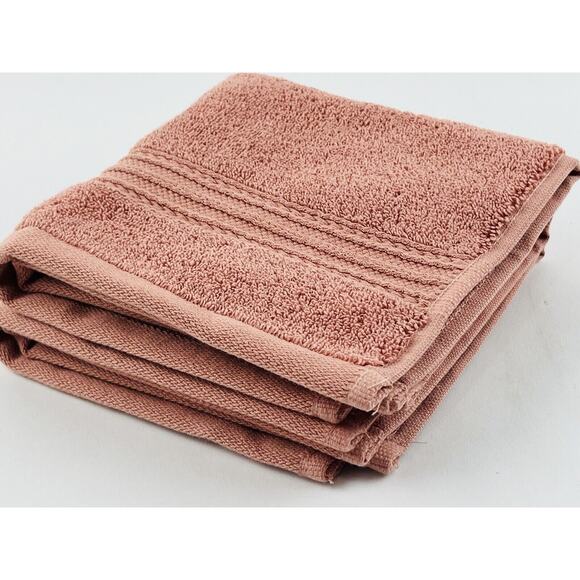 2 Brooks Brothers Turkish Wash Cloths Orange Peach Pink Color Zero Twist Cotton - Picture 2 of 10